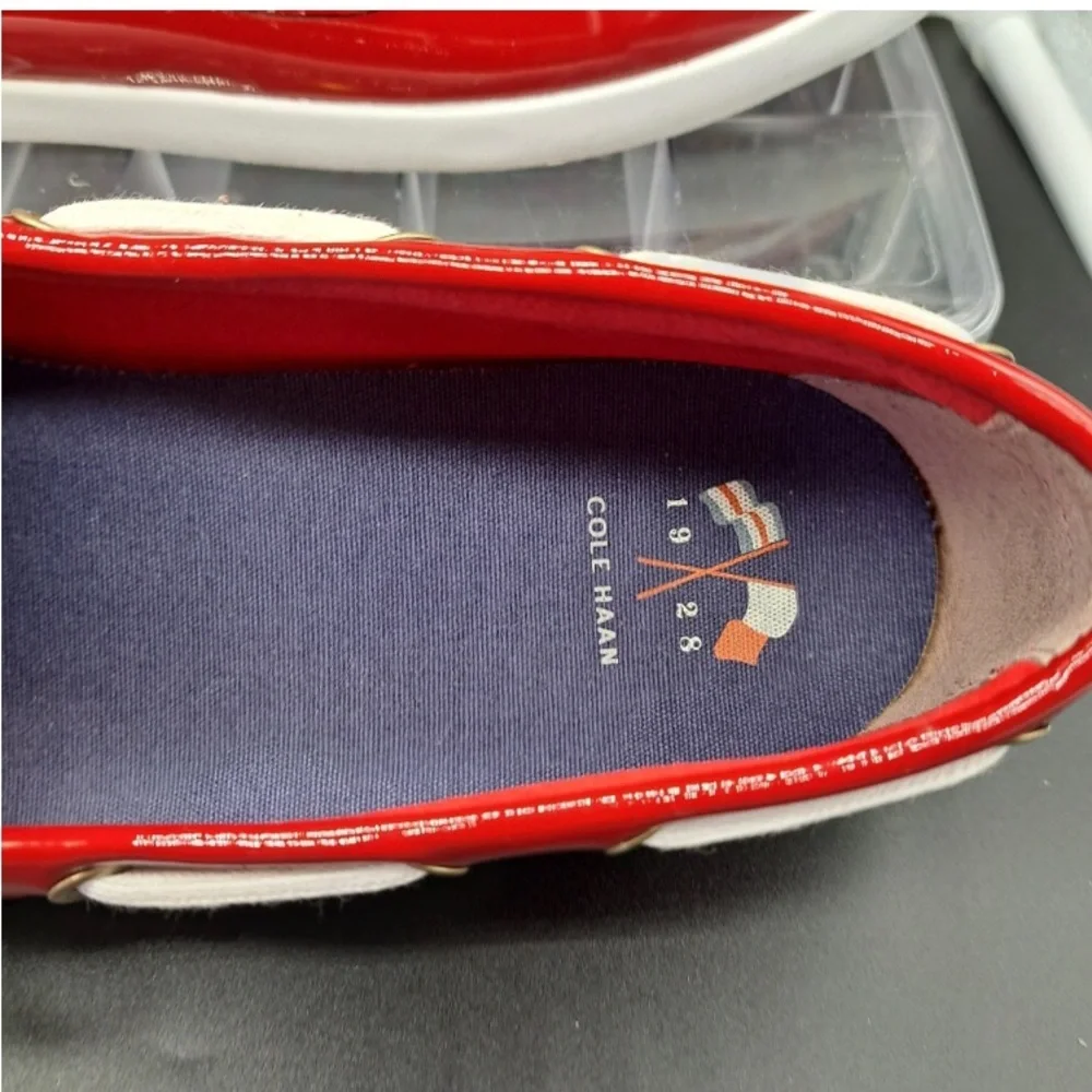 Women's Cole Haan Nantucket Red Patent Leather Boat Shoes Size 8. - Picture 3 of 6